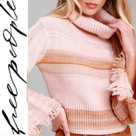 Free People Tops - 🆕 Free People Light Blush Pink Striped Sweater